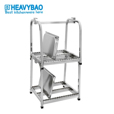 Heavybao Stainless Steel Storage Rack For Gastronorm GN Pan And Tray Collection