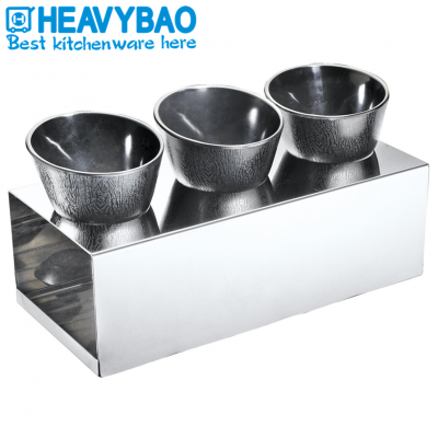 Heavybao Hot Sale Hotel Restaurant Buffet Stainless Steel Food Display Shelf With 3 Holes