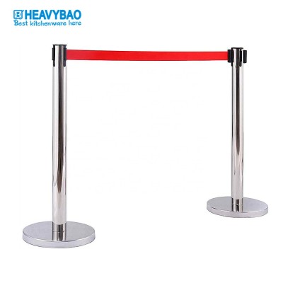 Heavybao Queue Systems Wholesale Retractable Belt Barrier Post Metal Stainless Steel Crowd Control Stand