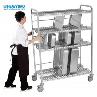 Heavybao Customized Hotel Equipment Stainless Steel Storage Rack Trolley For GN Pans