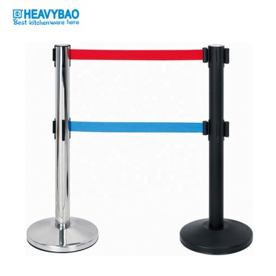 Heavybao Queue Barrier Posts Stands Bank Airport Exhibition Railing Two-section Telescopic Railings for Hotel Banks