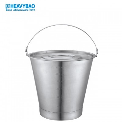 Heavybao High Standard Stainless Steel Water Bucket Water Barrel Inclined Pail With Bottom Hook