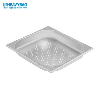 Hotel Restaurant Equipment 2/3 353*325*40mm Stainless Steel Perforated GN Pan