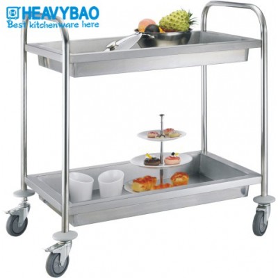 Heavybao Best Standard Commerce Equipment Knocked-down Track Movable Kitchen Cart Metal Trolley For Hotel