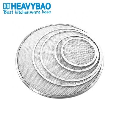 Heavybao Best Quality Round Aluminum Pizza Mesh Screen Baking Tray