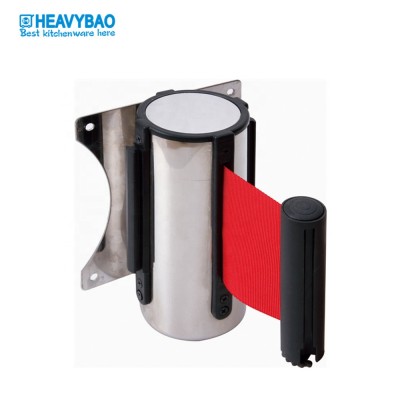 Heavybao Commercial Displays Stanchion Quere Barrier Post Wall Mount Retractable Ribbon