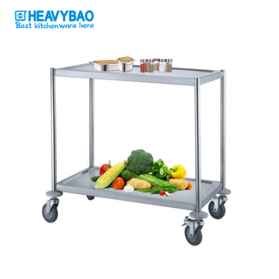 Heavybao Commercial Equipment Restaurant Kitchen Stainless Steel Round Tube Carry Trolley Without Handles