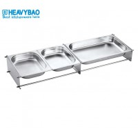 Heavybao High Quality Hotel Kitchen Restaurant Stainless Steel GN Pan Display Rack For Buffet