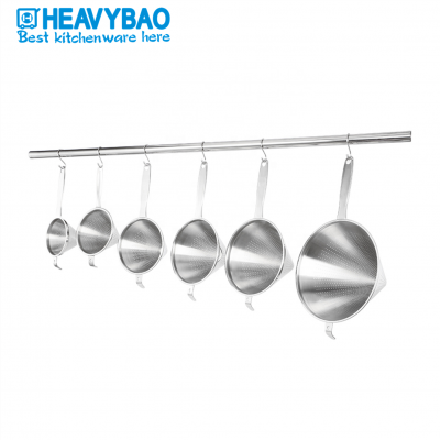 Heavybao High Quality Commercial  Kitchen Restaurant Stainless Steel Cooking Tool Conical Strainer