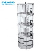 Heavybao Stainless Steel 3 Tier Wholesale Glass Beverage Mini Drink Soda Juice Dispenser