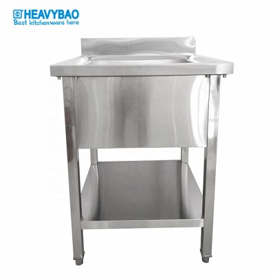 Heavybao Stainless steel dish washing work table, one wash tank work bench