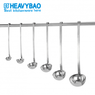 Heavybao High Quality Stainless Steel  Soup Ladle For Hotel Restaurant Home Cooking Soup Or Sauce