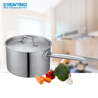 Heavybao Commercial Catering Equipment High Body Stainless Steel Satin Finishing Sauce Pot Cookware Set