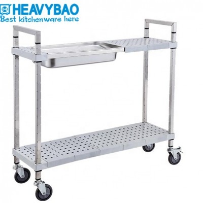 Heavybao Catering Hotel Equipment Plastic Multifunctional Trolleys Can Be Replaced By GN Pan Kitchenware Trolley