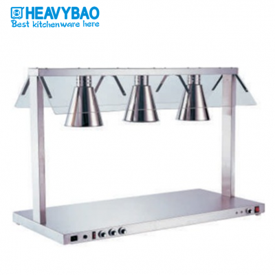 Heavybao Hotel Equipment Buffet Quick Lead Stainless Steel Bidirectional Heat Preservation Food Heat Lamp