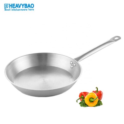 Heavybao Hot Sale High quality Stainless Steel Fry Pan Aluminium Base Cookware For Restaurant