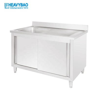 Heavybao High Quality Stainless Steel Kitchen Cabinet Work Table With Adjustable Shelf